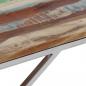 Preview: Couchtisch Silbern Edelstahl und Altholz Massiv