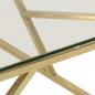 Preview: Couchtisch Golden Edelstahl und Hartglas
