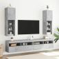 Preview: ARDEBO.de - TV-Schränke mit LED-Leuchten 2 Stk. Betongrau 30,5x30x102 cm
