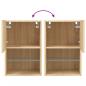 Preview: TV-Schränke mit LED-Leuchten 2 Stk. Sonoma-Eiche 40,5x30x60 cm