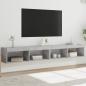 Preview: ARDEBO.de - TV-Schränke mit LED-Leuchten 2 Stk. Betongrau 100x30x30 cm