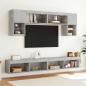Preview: TV-Schränke mit LED-Leuchten 2 Stk. Betongrau 100x30x30 cm