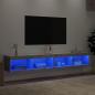 Preview: TV-Schränke mit LED-Leuchten 2 Stk. Betongrau 100x30x30 cm