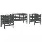 Preview: 3-tlg. Garten-Lounge-Set Grau Massivholz Kiefer