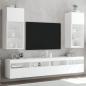 Preview: ARDEBO.de - TV-Schränke mit LED-Leuchten 2 Stk. Weiß 40,5x30x90 cm