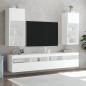 Preview: TV-Schränke mit LED-Leuchten 2 Stk. Weiß 40,5x30x90 cm