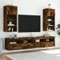 Preview: TV-Schränke mit LED-Leuchten 2 Stk. Räuchereiche 40,5x30x90 cm
