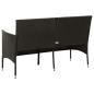Preview: Gartensofa 3-Sitzer mit Kissen Schwarz Poly Rattan