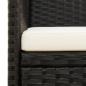 Preview: Gartensofa 3-Sitzer mit Kissen Schwarz Poly Rattan