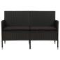 Preview: ARDEBO.de - Gartensofa 3-Sitzer mit Kissen Schwarz Poly Rattan