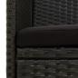 Preview: Gartensofa 3-Sitzer mit Kissen Schwarz Poly Rattan