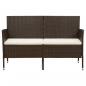 Preview: ARDEBO.de - Gartensofa 3-Sitzer mit Kissen Braun Poly Rattan