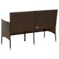 Preview: Gartensofa 3-Sitzer mit Kissen Braun Poly Rattan