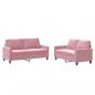 Preview: 2-tlg. Sofagarnitur mit Kissen Rosa Samt