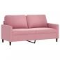 Preview: 2-tlg. Sofagarnitur mit Kissen Rosa Samt