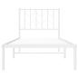Preview: ARDEBO.de - Bettgestell mit Kopfteil Metall Weiß 80x200 cm