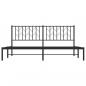 Preview: Bettgestell mit Kopfteil Metall Schwarz 180x200 cm