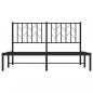Preview: Bettgestell mit Kopfteil Metall Schwarz 135x190 cm