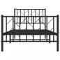 Preview: Bettgestell mit Kopf- und Fußteil Metall Schwarz 90x200 cm