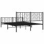 Preview: Bettgestell mit Kopf- und Fußteil Metall Schwarz 150x200 cm