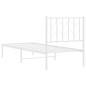 Preview: Bettgestell mit Kopfteil Metall Weiß 75x190 cm
