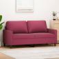 Preview: ARDEBO.de - 2-Sitzer-Sofa Weinrot 140 cm Samt