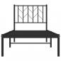 Preview: Bettgestell mit Kopfteil Metall Schwarz 75x190 cm