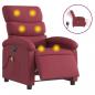 Preview: Massagesessel Elektrisch Weinrot Stoff