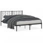 Preview: ARDEBO.de - Bettgestell mit Kopfteil Metall Schwarz 150x200 cm