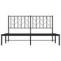 Preview: Bettgestell mit Kopfteil Metall Schwarz 150x200 cm