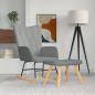 Preview: ARDEBO.de - Schaukelsessel mit Hocker Hellgrau Stoff
