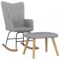 Preview: Schaukelsessel mit Hocker Hellgrau Stoff