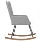 Preview: Schaukelsessel mit Hocker Hellgrau Stoff