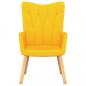 Preview: Relaxsessel mit Hocker Senfgelb Stoff