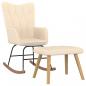 Preview: Schaukelsessel mit Hocker Creme Stoff