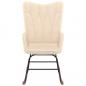Preview: Schaukelsessel mit Hocker Creme Stoff