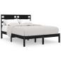 Preview: Massivholzbett Schwarz Kiefer 200x200 cm