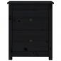 Preview: Nachttische 2 Stk. Schwarz 50x35x61,5 cm Massivholz Kiefer