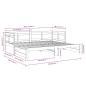 Preview: Tagesbett Ausziehbar Massivholz Kiefer 2x(80x200) cm