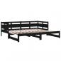 Preview: Tagesbett Ausziehbar Schwarz Massivholz Kiefer 2x(90x190) cm