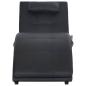 Preview: Massage Chaiselongue mit Kissen Schwarz Kunstleder