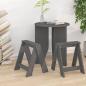 Preview: ARDEBO.de - Hocker 2 Stk. Grau 40x40x45 cm Massivholz Kiefer