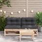 Preview: Gartensofas ohne Armlehnen mit Kissen 2 Stk. Massivholz Kiefer