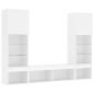 Preview: 5-tlg. Wohnwand mit LED-Beleuchtung Weiß Holzwerkstoff