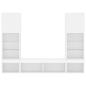 Preview: 5-tlg. Wohnwand mit LED-Beleuchtung Weiß Holzwerkstoff