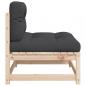 Preview: Gartensofa ohne Armlehnen mit Kissen Massivholz Kiefer