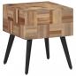 Preview: Beistelltisch 40x40x45 cm Recyceltes Massivholz Teak