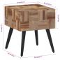 Preview: Beistelltisch 40x40x45 cm Recyceltes Massivholz Teak