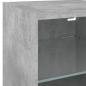 Preview: 4-tlg. Wohnwand mit LED-Beleuchtung Betongrau Holzwerkstoff