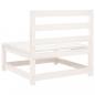 Preview: Gartensofa ohne Armlehnen Weiß 70x70x67 cm Massivholz Kiefer